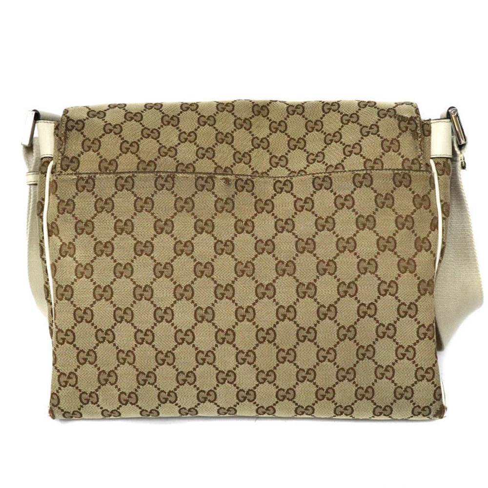 Gucci Bag Shoulder Canvas Leather Brown GG Beige